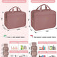 BALHLHG Toiletry Bag for Women With Hanging Hook, Medium Travel Makeup Organizer, Water-resistant Cosmetic Toiletries Bag for Bathroom, Trip, Business, Rosewood-Pink