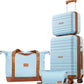 Luggage Sets 4 Piece, 20 Inch Expandable Carry On Suitcase with TSA Lock & Spinner Wheels, Lightweight Travel Luggage Sets with YKK Zippers (Light Blue, 4 Piece Sets(14/20/DB/TB))