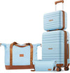Luggage Sets 4 Piece, 20 Inch Expandable Carry On Suitcase with TSA Lock & Spinner Wheels, Lightweight Travel Luggage Sets with YKK Zippers (Light Blue, 4 Piece Sets(14/20/DB/TB))