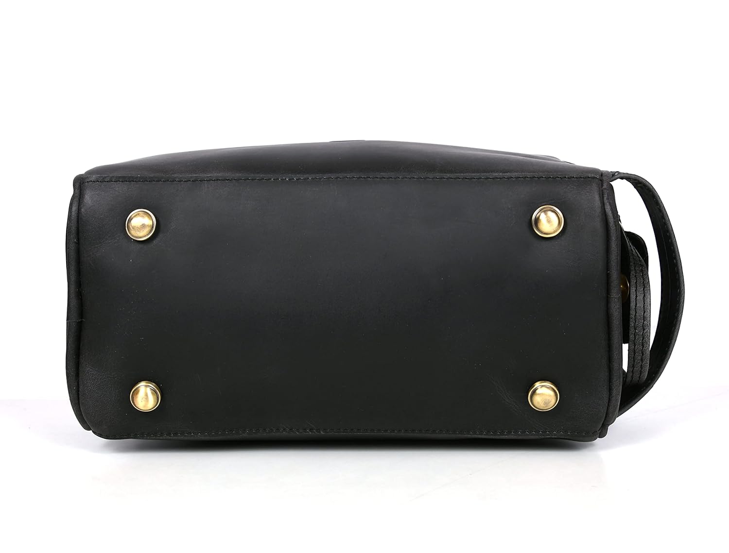 10" Premium Leather Toiletry Travel Pouch With Waterproof Lining Black Color | King-Size Handcrafted Vintage Dopp - Kit ~ Gift for Father's Day By Aaron Leather Goods - Roamly