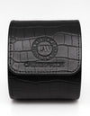 Genuine Napa Leather Watch Roll Travel Case for 3 Watches - Travel Watch Rolls and Leather Watch Display Cases with Velvet Interior - Watch Storage Organizer Men's (Blac - Single)