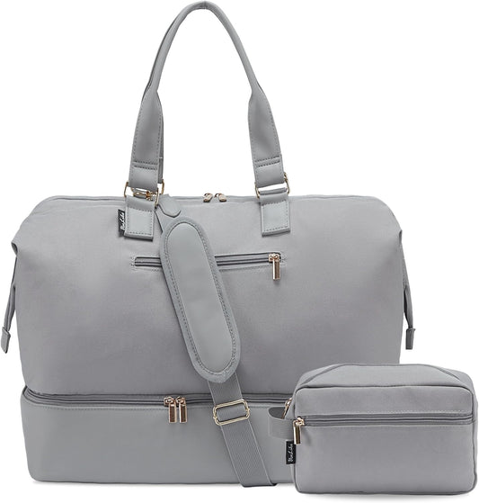 Weekender Bags for Women, Large Travel Duffel Bag with Shoes Compartment, Carry On Overnight Tote Bags with Toiletry Bags, Hospital Bags for Labor and Delivery - Roamly