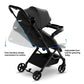 Mompush Lithe V2 Lightweight Travel Stroller, Compact Foldable Baby Stroller with Travel Bag, One-Hand Fold Stroller, Snack Tray, Mechanical Recline Seat, Airplane-Ready, Organizer & Rain Cover