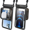Niveaya [Floatable Floating Waterproof Phone Pouch 2 Pack-Up to 8.5", Large Space Adjustable Neck Lanyard Waterproof Phone Case, Phone Dry Bags for Vacation Beach Pool Kayak Cruise Travel Essentials