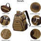 Travel Laptop Backpack 17.3 inch XL Computer Backpack for Men Waxed Canvas College Daypack Business Backpack Brown - Roamly
