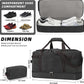 ZOMFELT Travel Duffle Bag for Men, Waterproof Canvas Overnight Duffel Bag with Removable Dividers & Shoe Compartment, Carry On Weekender Gym bag, Multi-Pocket & Vintage Design (Washed Black) - Roamly