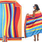 Large Beach Towel, 71" x 39" Oversized Lightweight Compact Quick Dry Sand Free Towel for Travel Swim Pool Yoga Gym Camping (Multicolored Wave)