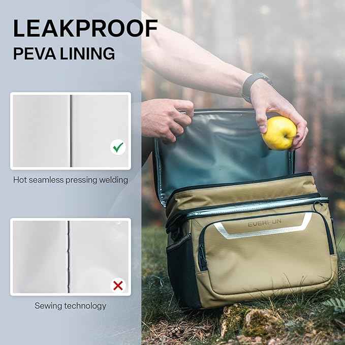 EVERFUN Small Cooler Bag 24/48 Can Insulated Lunch Box Double Deck Soft Leak-Proof Waterproof Collapsible Ice Chest for Men Women Work Travel Car Trip Picnic Beach