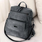PU Leather Backpack Purse for Women Fashion Multipurpose Design Handbag Ladies Shoulder Bags Travel Backpack Blue Grey