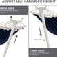LazyDaze Hammocks Double Hammock with Stand - 2 Person Heavy Duty Outdoor Hammock for Adults, Includes Durable Steel Stand, Portable Carrying Bag and Pillow, Navy Blue