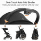 Gravity Folding Baby Stroller - Portable Travel Toddler Stroller w/Adjustable Backrest & Canopy, Lightweight and UV Protected, One-Hand Automatic Folding - Black