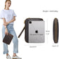 LANNSYNE Full Grain Leather Electronic Organizer Accessory Travel Tech Pouch, Cable Accessories Bag, Storage Carry Case for Charger, Phone, Power Bank, Cables