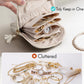 Vlando Small Travel Jewelry Case,Travel Gifts for Women,Jewelry Pouch Bags with Zipper,Velvet Jewelry Organizer Storage Bag for Bracelet Rings Earring-Cream White