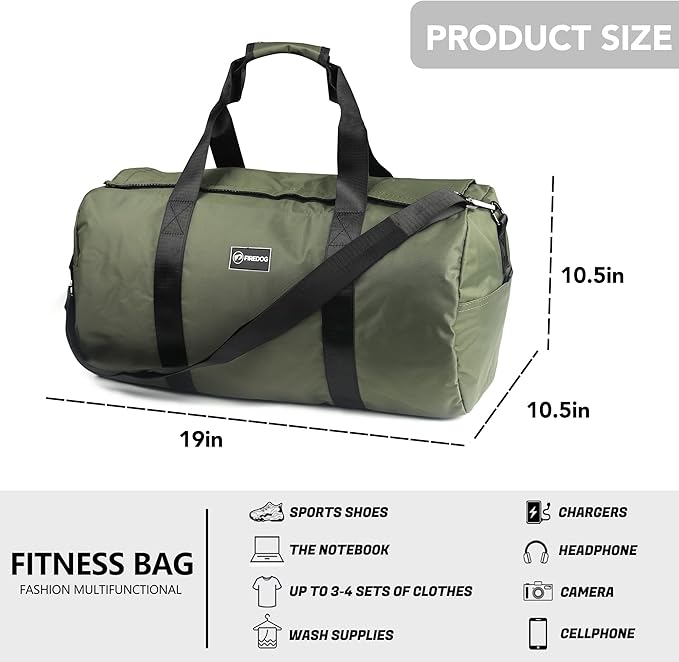 FIREDOG Smell Proof Duffle Bag, Large Smell Proof Bag for Travel Storage