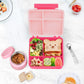Kids Bento Lunch Box with 8oz Soup Thermo, Kids Leakproof Lunch Food Containers with 4 Compartment,Insulated Hot Food Jar with Lunch Bag for School, Travel (Pink-No lunch bag)