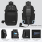 OZUKO Tactical Sling Bag, Black Small Crossbody Backpack for Men, Casual Shoulder Chest Bag for Travel, Work & Everyday Use