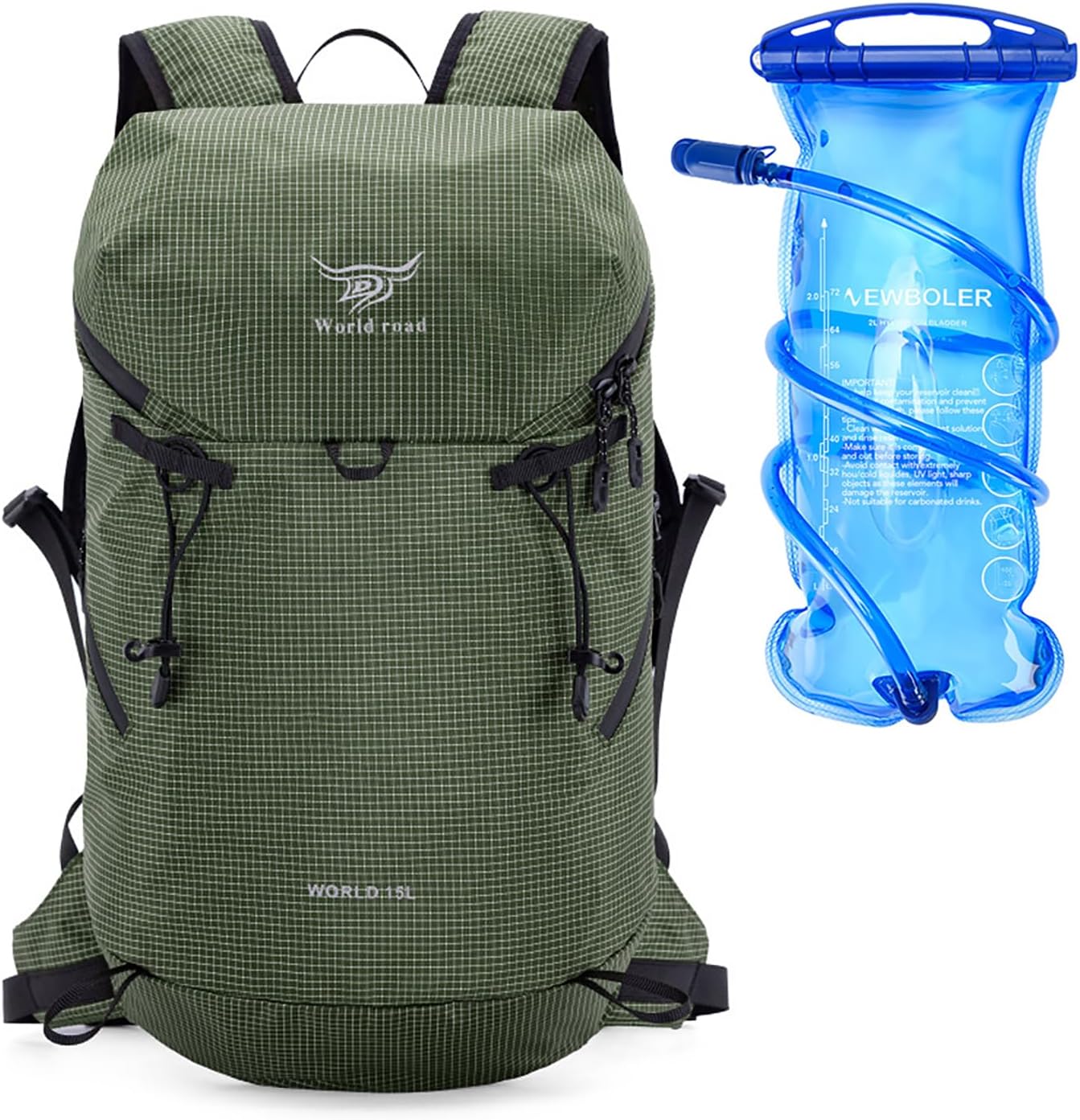 15L Hydration Backpack with 2L Water Bladder Water Backpack for Women, , Lightweight & Comfortable Running Vest for Running, Hiking, Cycling, Climbing, Camping, Biking,Rave - Roamly