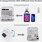 Electronics Organizer Travel Case Cord Cable Charger Organizer Bag Travel Accessories Essentials for Women Men Double Layers Tech Pouch with 5 Cable Ties for Phone Power Bank SD Card USB, Grey