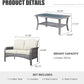 HOOOWOOO Patio Furniture Set,Outdoor High Back Loveseat Set,All Weather Wicker 2-Seater-Sofa Love Seat with Table,Beige
