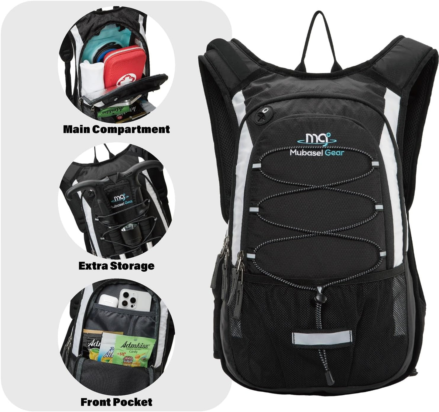 15L Insulated Hydration Backpack Pack with 2L Water Bladder Lightweight Hiking Backpack Bag for Women Men Daypack for Hiking Running Festival Camping Biking - Roamly