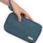 NISHEL Travel Cord Organizer Case, Double Layers Tech Electronic Bag, Essentials for Charger, Cable, Phone, Flash drive,Lake-Blue
