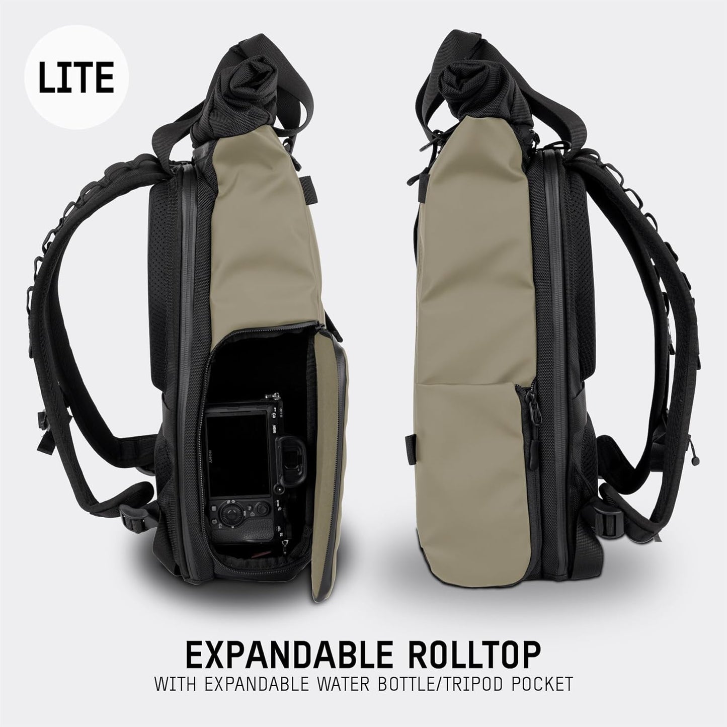 WANDRD PRVKE Lite: Weather-Resistant Travel & Camera Backpack with Laptop Sleeve, Quick Side Access, Clamshell Opening – Ideal Photography & Travel Bag