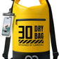 Lamicall Dry Bag Waterproof Backpack - [Zippered Pocket] 5L/10L/20L/30L/40L Roll Top Waterproof Bag with Water Proof Phone Pouch, Floatable Drybag for Swimming, Boating, Kayaking, Camping, Beach