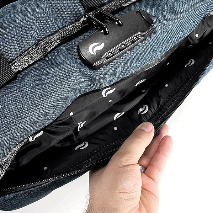 Skunk Duffle bag Medium 16"- Smell Proof - With combo lock - PATENT PENDING (Blue Navy, 16"x7.5")