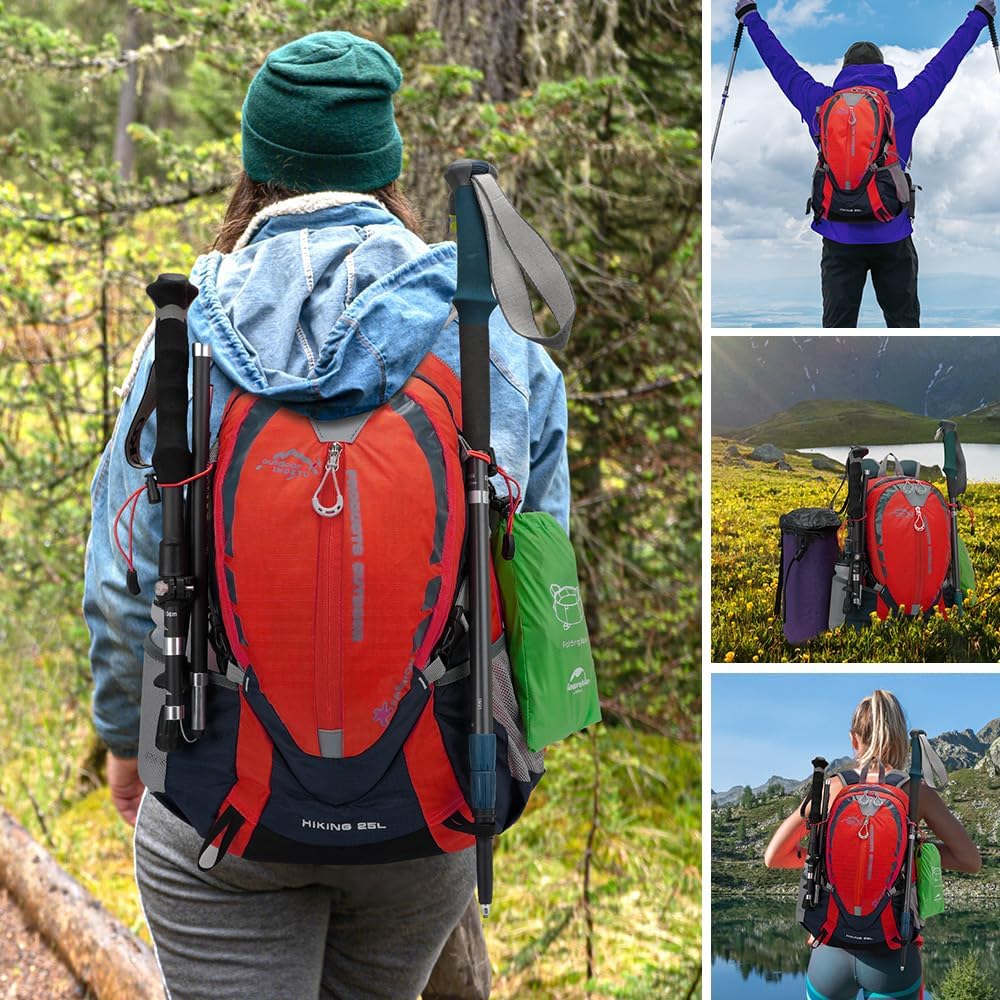INOXTO Small Hiking Backpack with 2L Water Bladder and Waterproof Rain Cover, 25L Hydration Daypack for Travel, Cycling, Camping, Outdoor - Roamly