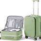 mixi 20 Inch Carry On Luggage 22x14x9 Airline Approved PC Hard Shell Suitcase Top Opening Aluminum Frame Travel Suitcases with Wheels, Avocado Green