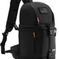Camera Sling Bag for Photographers - Waterproof Single-Shoulder Camera Case with Adjustable Dividers, Rain Cover & Side Tripod Pocket