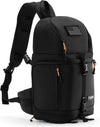 Camera Sling Bag for Photographers - Waterproof Single-Shoulder Camera Case with Adjustable Dividers, Rain Cover & Side Tripod Pocket