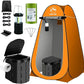 Portable Toilet Kit, Camping Toilet with Pop-Up Privacy Tent and Poo Gel Toilet Bags, Washable Portable Outdoor Showers Changing Rooms