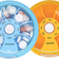 INVODA Weekly Pill Organizer 7 Compartment Rotating Pill Box for Daily Medication & Vitamins - Portable Travel Pill Case Fish Oil Supplements Vitamins Organizer (Blue+Orange)