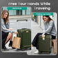 Joyway 20 Inch Carry on Luggage with Aluminium Frame and Front Pocket, PC Hardshell Suitcase with USB Port and Cup Holder, 21.5x14.2x9 Airline Approved Luggage with Spinner Wheel, TSA Lock(Dark Green)