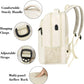 MATEIN Beige Laptop Backpack 15.6 Inch, Lightweight Sturdy Bag for College Supplies with USB Charging Port, Water Resistant Anti Theft Travel Computer Daypack Fashion Work Nurse Bag Gift for Women