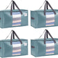VENO 4 Pack Moving Bags, Comforter and Blanket Storage Bags for Closet, Moving Boxes, Boxes with Lids Alternative, College Dorm Packing Supplies, Foldable Heavy-Duty Tote (Shiny Light Blue, 4 Pack)