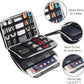 BUBM Double Layer Electronics Organizer, Travel Gadget Bag for Cables, Memory Cards, Flash Hard Drive and More, Fit for iPad or Tablet(up To 9.7")--Large, Gray