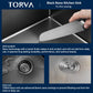 TORVA 30 x 18 Inch Black Ceramic Coating with NanoTek Undermount Kitchen Sink, PVD Coated Gunmetal Sink,16 Gauge Stainless Steel Wet Bar or Prep Sinks Single Bowl,Dark Grey