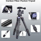 AOKA 15.75in/0.99lb Mini Carbon Fiber Tripod, Compact Pocket Travel Tabletop Tripod Stand for Phone, SLR, Digital Camera,Projector, Webcam, with Metal Phone Mount & Extended Center Shaft Rod