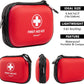 Mini First Aid Kit - 120 Piece Small Waterproof Hard Shell Medical Kit for Car, Home, Office, Travel, Camping, Sports, Outdoor, School - Emergency First Aid Supplies and Survival Kit (Red)