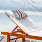 Outdoor Beach Chair Head Resting Pillow, Pool Lounge Chair Pillows with Insert and Adjustable Elastic Stripe for Recliner Sunbrella Neck Attachment, 2 Pack Size 11”*16” Strip II Red