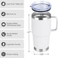 HASLE OUTFITTERS 20oz Tumbler Bulk with Lid, Stainless Steel Tumbler Bulk with Handle, Metal Insulated Travel Coffee Mug Set with Handle, Double Wall Vacuum Leak Proof Tumbler Cup, White 12 Pack