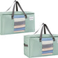 VENO 2 Pack Moving Bags, Comforter and Blanket Storage Bags for Closet, Moving Boxes, Boxes with Lids Alternative, College Dorm Packing Supplies, Foldable Heavy-Duty Tote (Light Green Matte, 2 Pack)