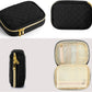 Teamoy Small Jewelry Travel Case, Portable Jewelry Organizer Bag for Earrings, Necklace, Rings and More (Small, Quilted- Black)
