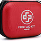 Mini First Aid Kit - 150 Piece Small Waterproof Hard Shell Medical Kit for Home, Car, Travel, Camping, Truck, Hiking, Sports, Office, Vehicle & Outdoor Emergencies- Small First Aid Medical Kit (Red)