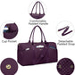 Women Duffle Weekender Travel Bag: Large Duffel Bags with Shoe Compartment Carry On Overnight Tote Bag with Wet Pocket Toiletry Bags Weekend Gym Yoga Hospital Bag for Womens Dark Purple 3Pcs Set