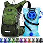 Insulated Hydration Backpack Pack with 3L BPA Free Leak Proof Water Bladder, Large Storage Lightweight Hiking Daypack with Waist Pouches & Cooler Layer, for Running, Biking, Camping, Festival - Roamly