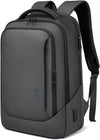 hk Laptop Backpack for Men with USB Charging Port Water-Resistant for 15.6 Inch Computer Bag Durable High-Tech Daypack Casual Backpack for Business Work College Weekender Travel- Dark Grey