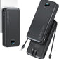 20000mAh Ultra-Portable-Charger-Power-Bank with Built in Cables&AC Wall Plug,PD20W USB-C Fast Charging Cell Phone Charger Battery Pack,LED Display Travel Battery Bank for All iPhone,Samsung,Android